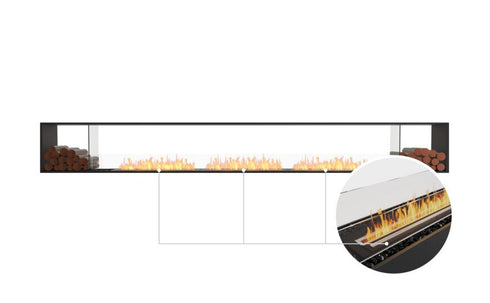 Ecosmart Fire Flex 158DB.BX2 Double Sided Fireplace Insert - Black Finish / Black Burner - ESF.FX.158DB.BX2.B